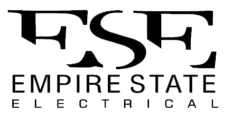 Logo featuring bold letters "ESE" intertwined, with "EMPIRE STATE" and "ELECTRICAL" written beneath in capital letters, all set against a transparent background.