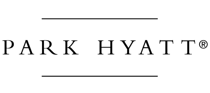 Text "PARK HYATT" in elegant, capitalized font occupies the center, framed with thin horizontal lines above and below, against a plain background.