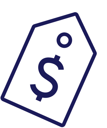 A tilted price tag displays a large dollar sign, symbolizing cost or value, against a plain white background.