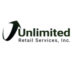 Logo featuring a stylized arrow forming a loop above the text "Unlimited Roof Services, Inc." in dark green and black, presented on a white background.